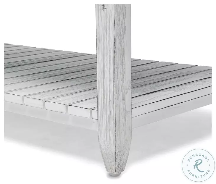 Garden Gate Distressed Bleu and White Rectangular Coffee Table