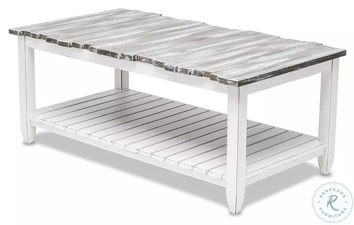 Garden Gate Distressed Grey Rectangular Coffee Table