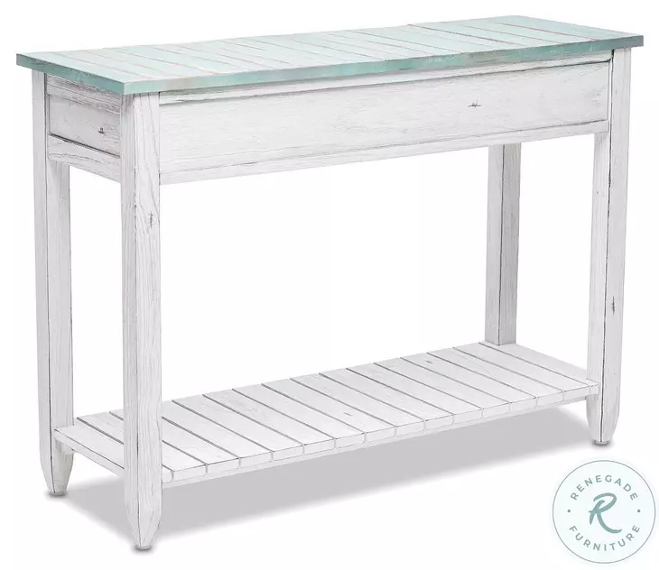 Garden Gate Distressed Bleu and White Rectangular Ocassional Table Set