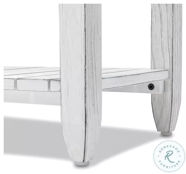 Garden Gate Distressed Bleu and White Rectangular Console Table