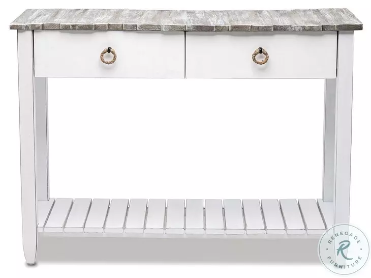 Garden Gate Distressed Grey Rectangular Console Table