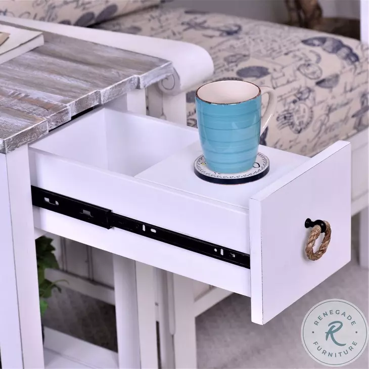 Garden Gate Distressed Grey Rectangular Chairside Table