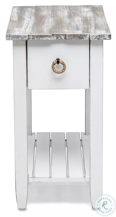 Garden Gate Distressed Grey Rectangular Chairside Table