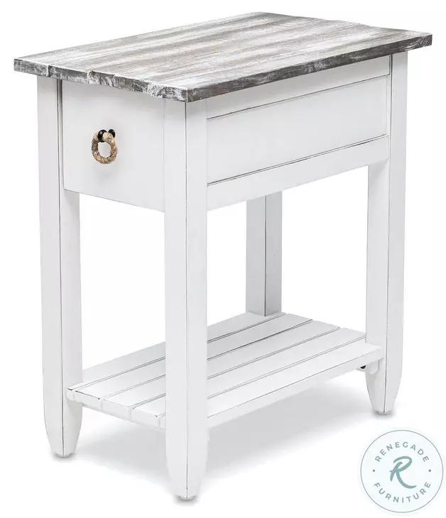 Garden Gate Distressed Grey Rectangular Chairside Table