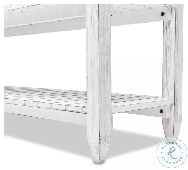 Garden Gate Distressed Bleu and White Entertainment Center