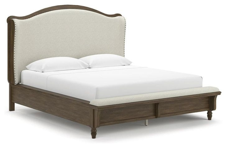 Sturlayne Cream And Brown Queen Upholstered Panel Bed