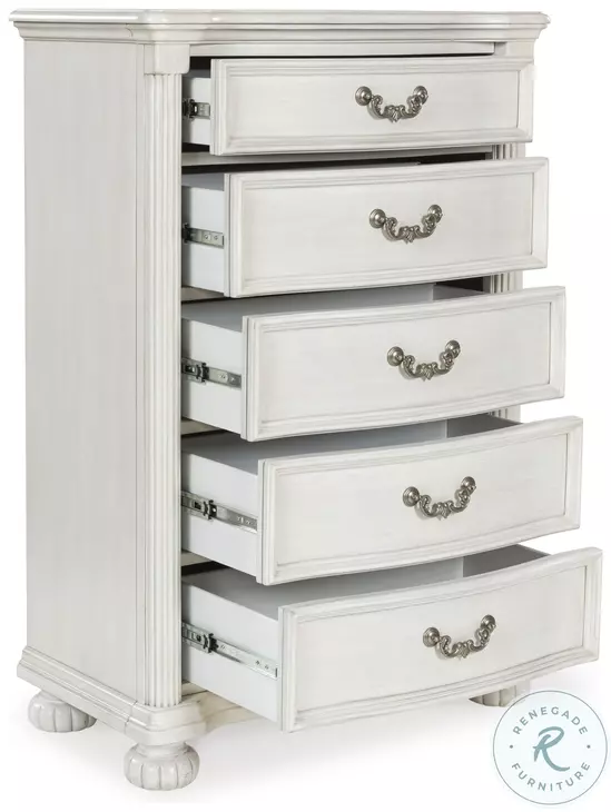 Ashley furniture ホワイト タンス 5段 Montelaine Antique White 5 Drawer Chest From Ashley