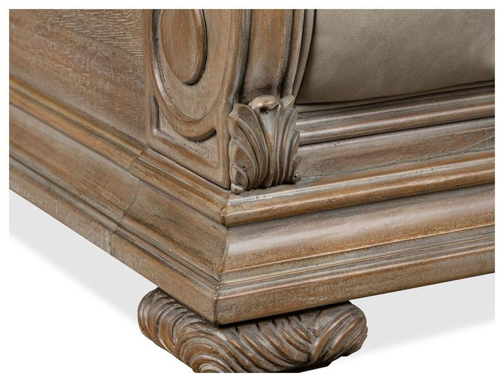 Marisol Fawn and Cream King Leather Upholstered Sleigh Bed