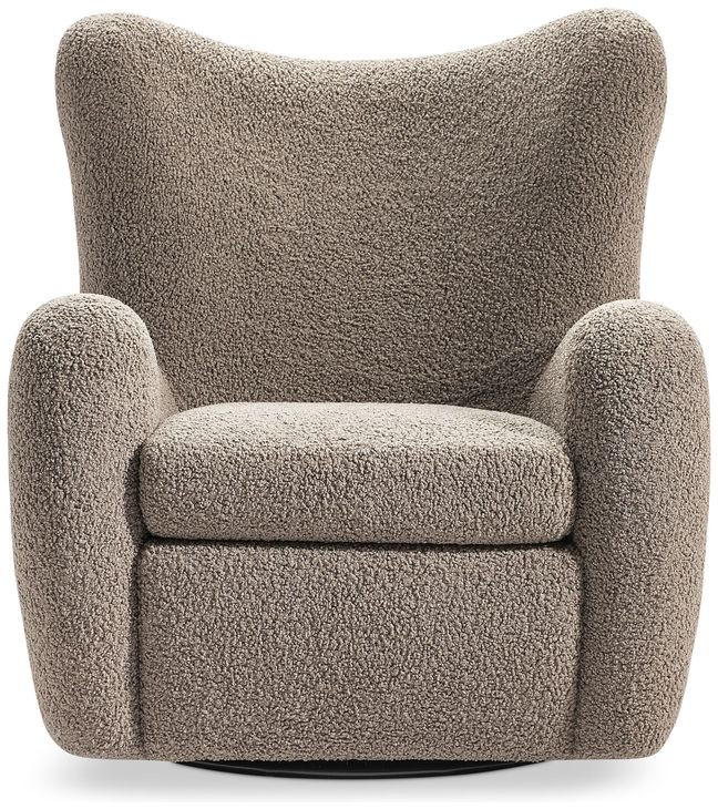Silvi Brown Upholstered Swivel Accent Chair