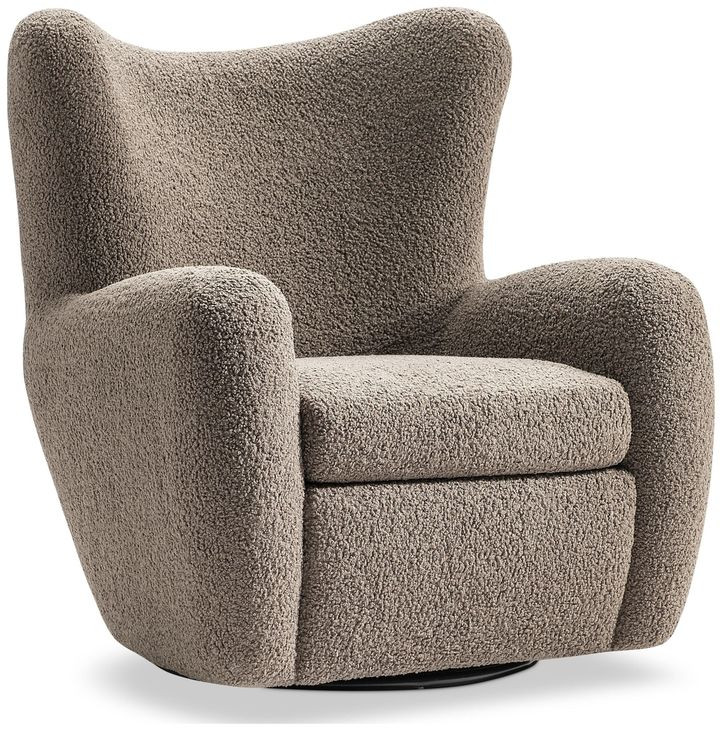 Silvi Brown Upholstered Swivel Accent Chair