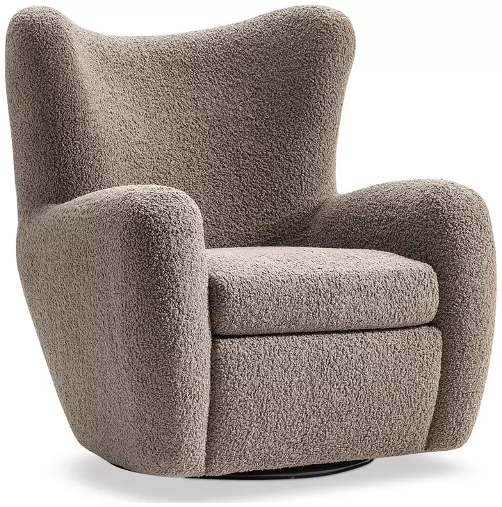 Silvi Brown Upholstered Swivel Accent Chair