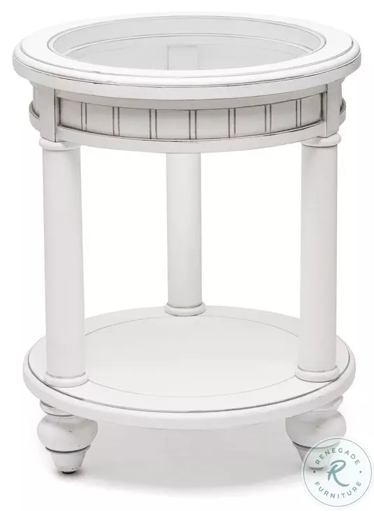 Riviera Blanc Round End Table