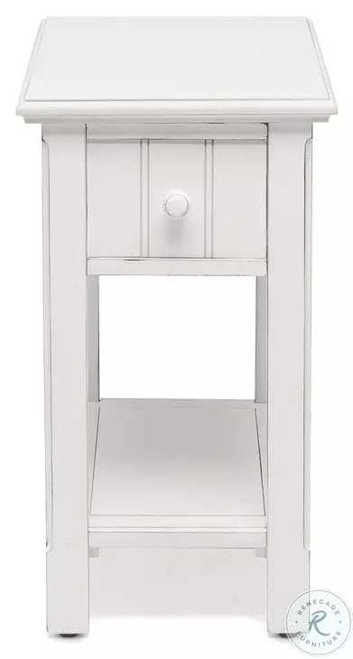 Riviera Blanc Rectangular Chairside Table