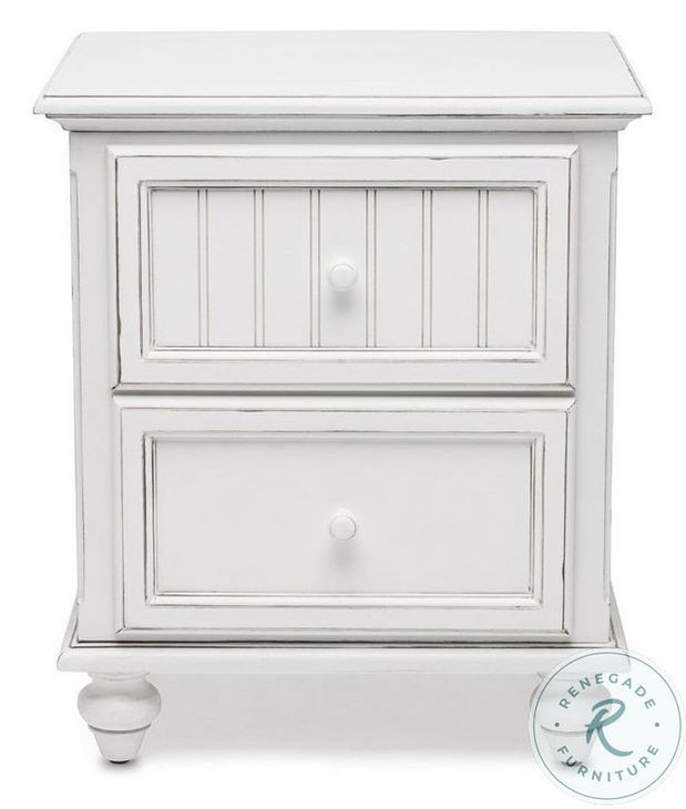 Riviera Blanc 2 Drawer Nightstand