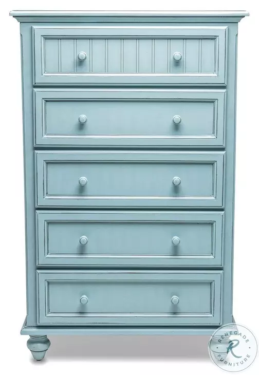 Riviera Bleu 5 Drawer Chest