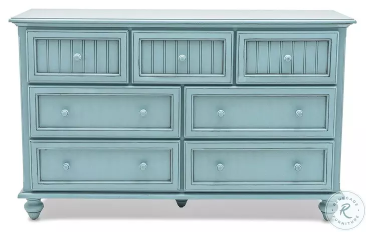 Riviera Bleu 7 Drawer Dresser