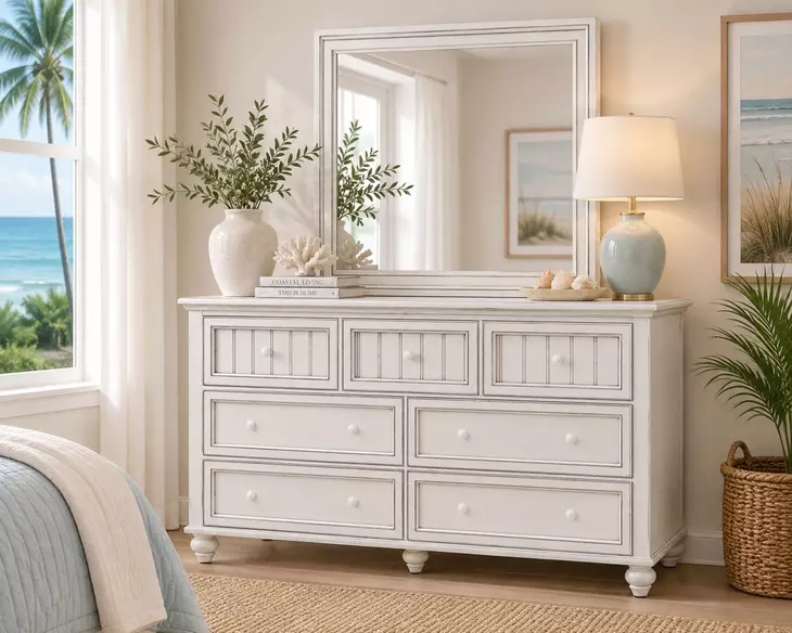 Riviera Blanc Rectangular Dresser Mirror