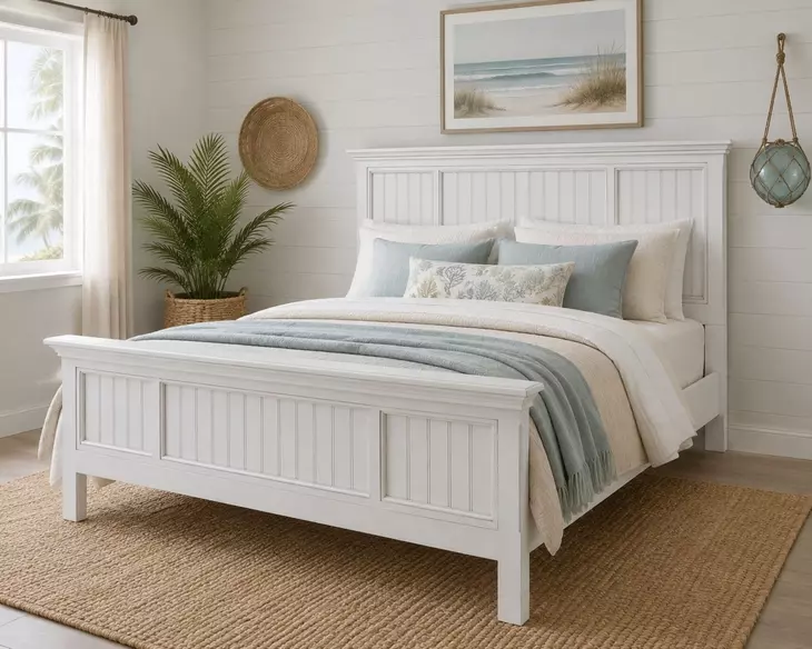 Riviera Blanc King Panel Bed