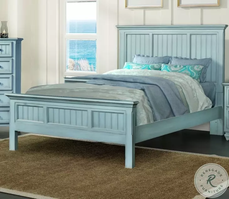 Riviera Bleu King Panel Bed
