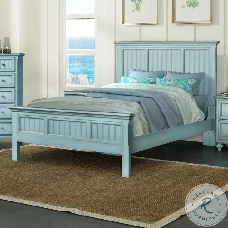 Riviera Bleu Queen Panel Bed