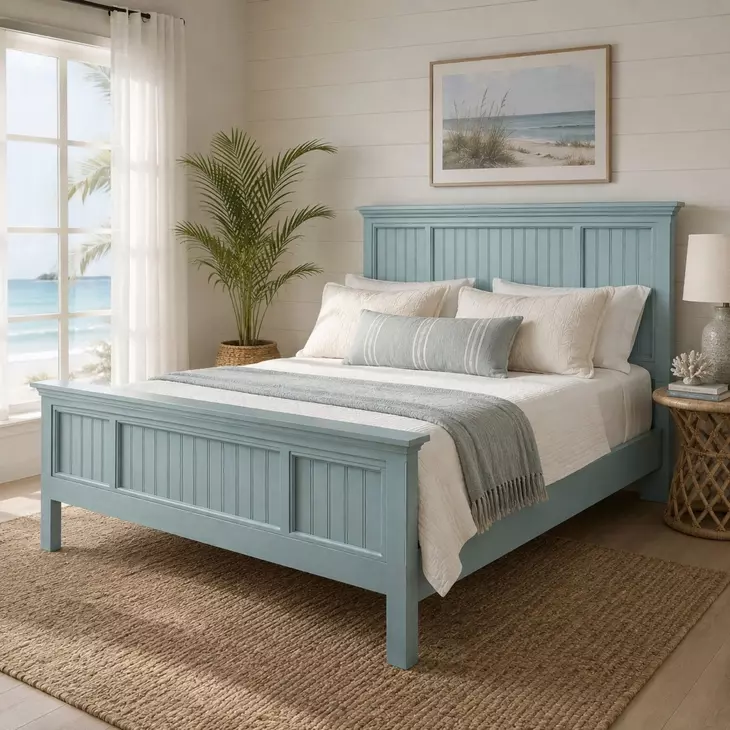Riviera Bleu Queen Panel Bed