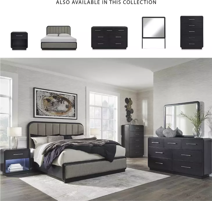 Rowanbeck Black Five Drawer Chest