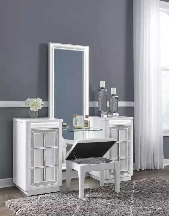 Chalanna White Rectangular Vanity Mirror with LED