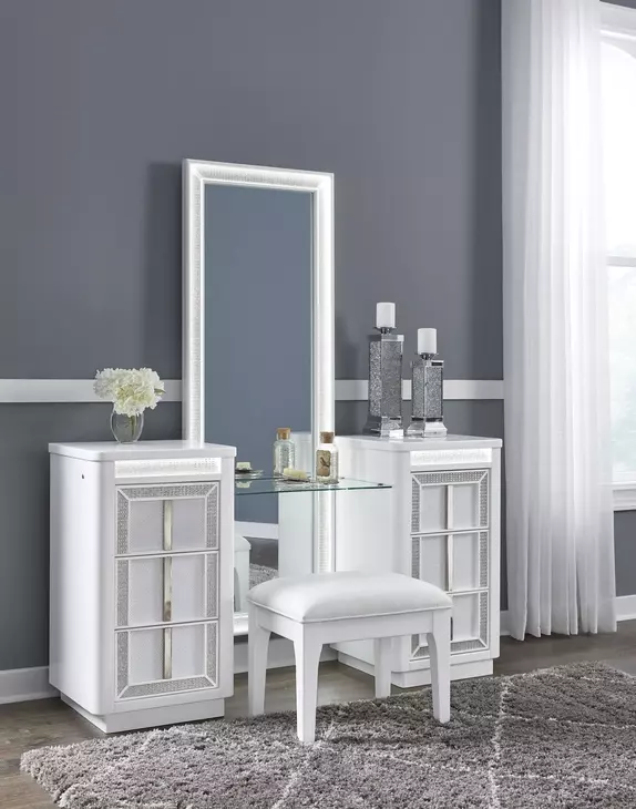 Chalanna White Rectangular Vanity Mirror with LED