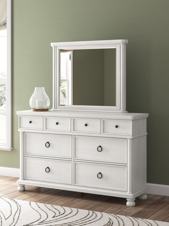 Greddinton Antique White Rectangular Dresser Mirror