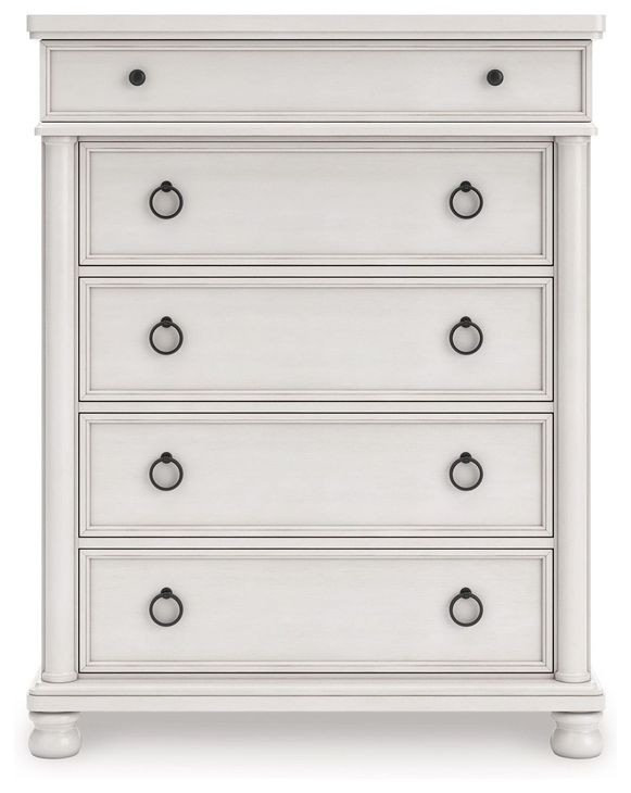 Greddinton Antique White 5 Drawer Chest