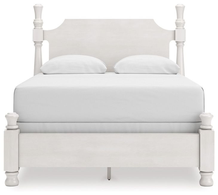 Greddinton Antique White Queen Poster Bed