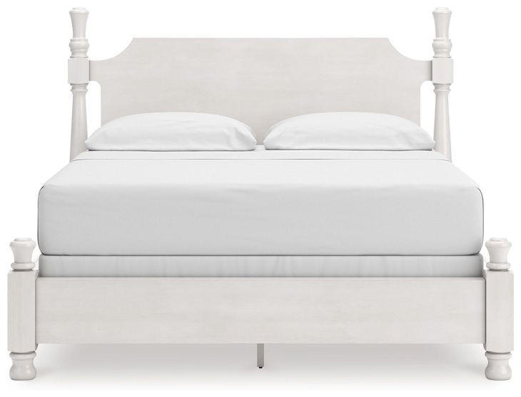 Greddinton Antique White California King Poster Bed