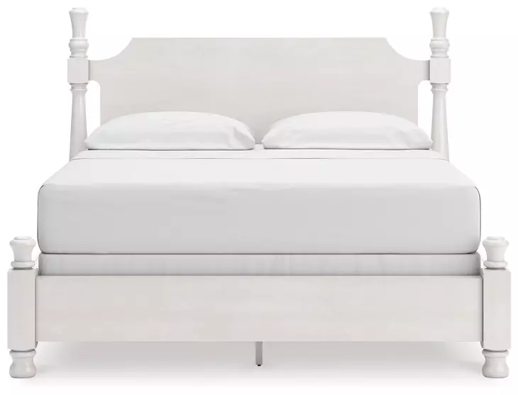 Chadworth Antique White California King Poster Bed