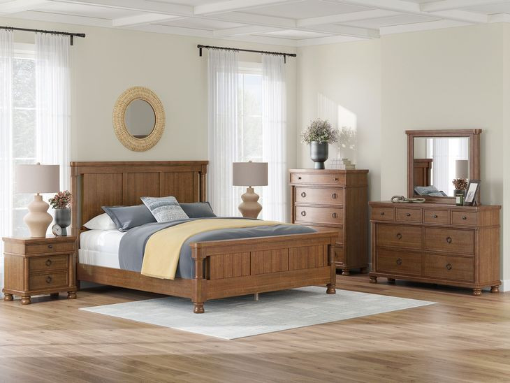 Greddinton Brown 3 Drawer Nightstand with USB Charging