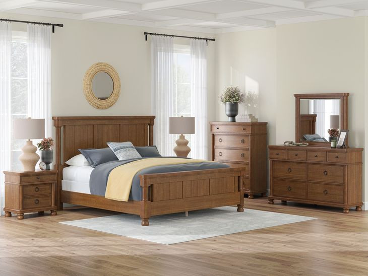 Greddinton Brown 8 Drawer Dresser and Rectangular Mirror