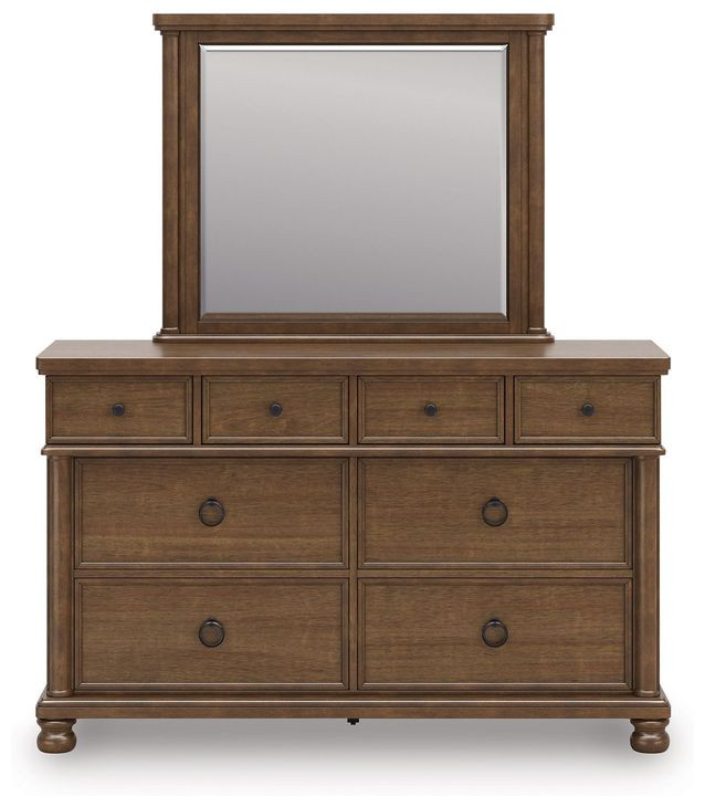Greddinton Brown 8 Drawer Dresser and Rectangular Mirror