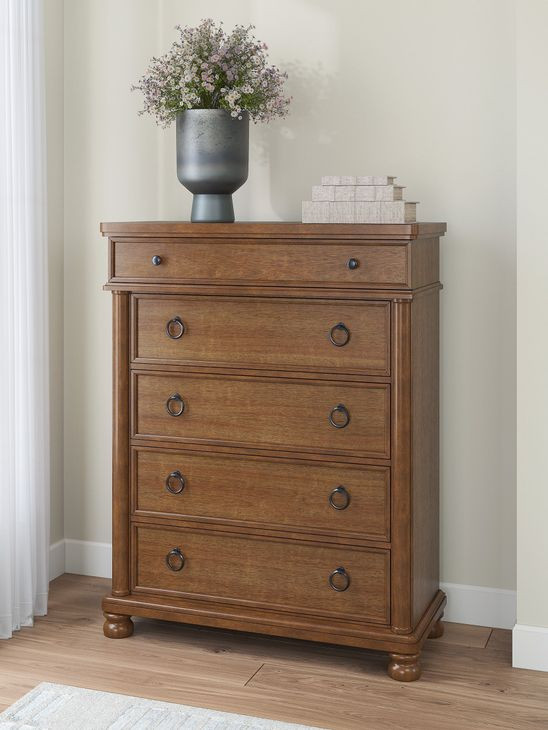 Greddinton Brown 5 Drawer Chest