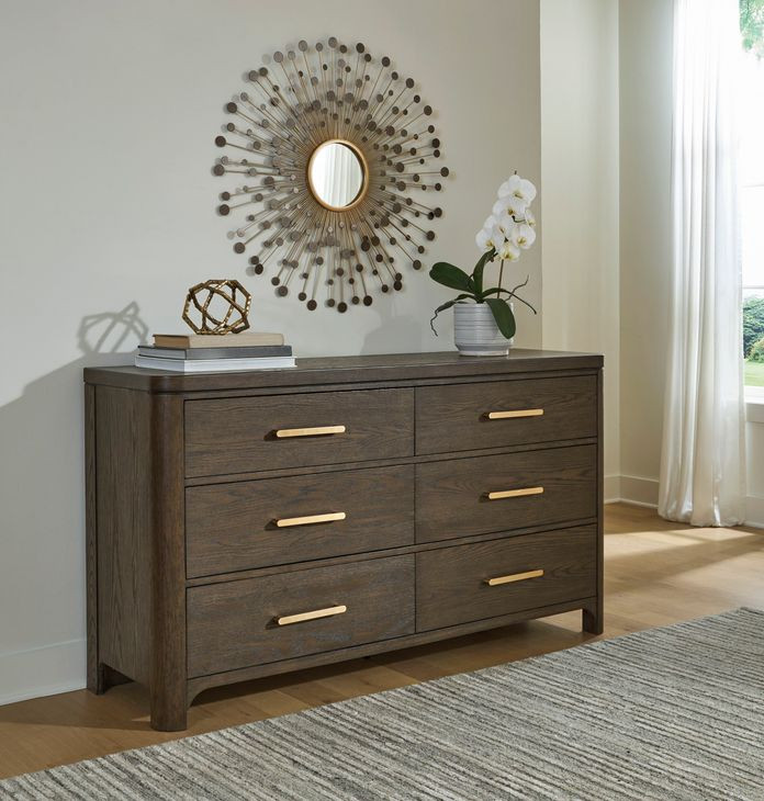 Brillynd Burnished Brown 6 Drawer Dresser