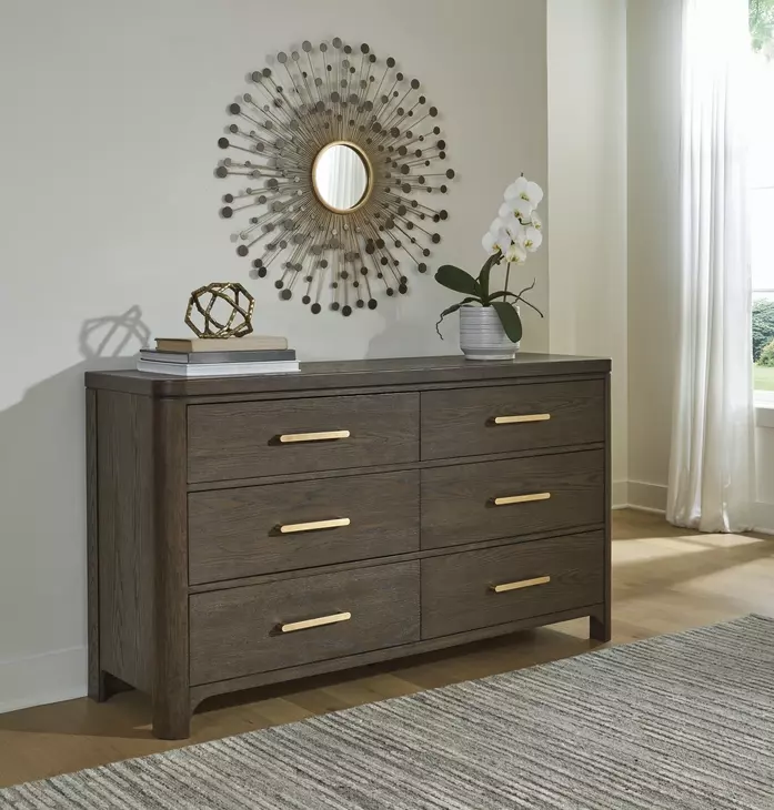 Darimore Burnished Brown 6 Drawer Dresser