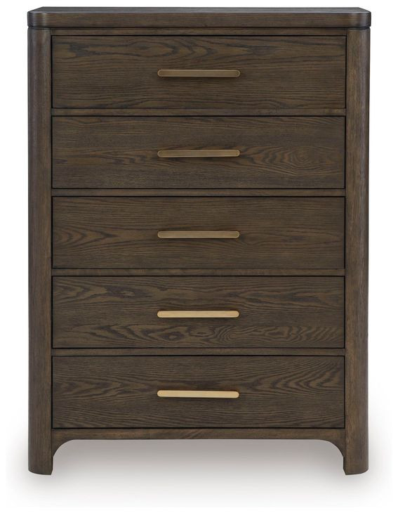 Brillynd Burnished Brown 5 Drawer Chest