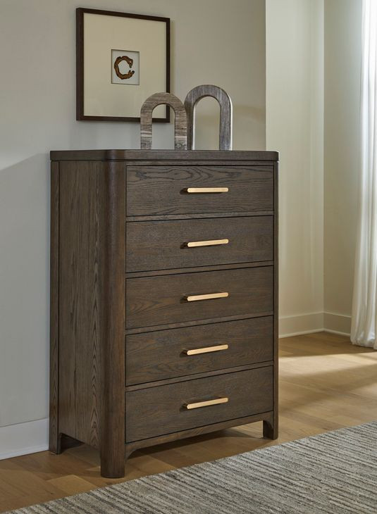 Brillynd Burnished Brown 5 Drawer Chest
