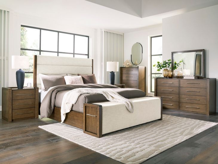 Kerlayne Brown Upholstered Storage Bedroom Set