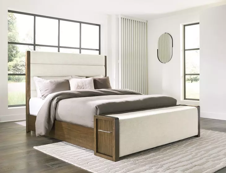 Marxmore Brown King Upholstered Storage Bed