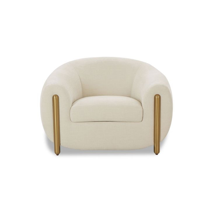 Lina Cream Performance Linen Upholstered Accent Chair