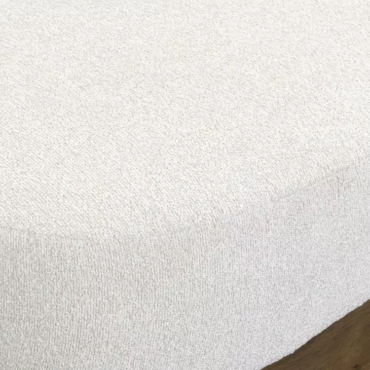 Domina Off White Upholstered Rectangular Ottoman