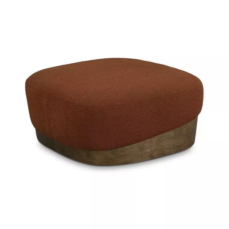 Domina Autumn Red Upholstered Rectangular Ottoman