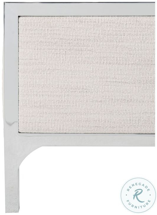 Silhouette Polished Stainless Steel King Upholstered Panel Bed