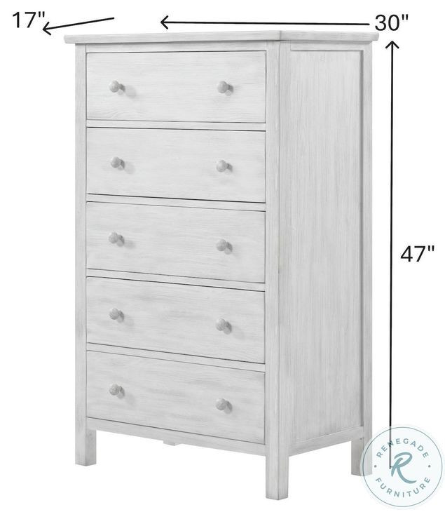 Lakeside Elegant Distressed 5 Drawer Chest