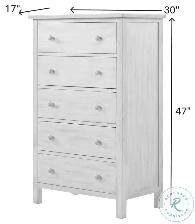 Lakeside Elegant Distressed 5 Drawer Chest