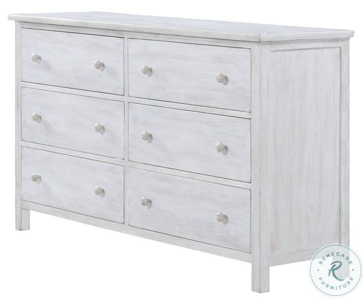Lakeside Elegant Distressed 6 Drawer Dresser